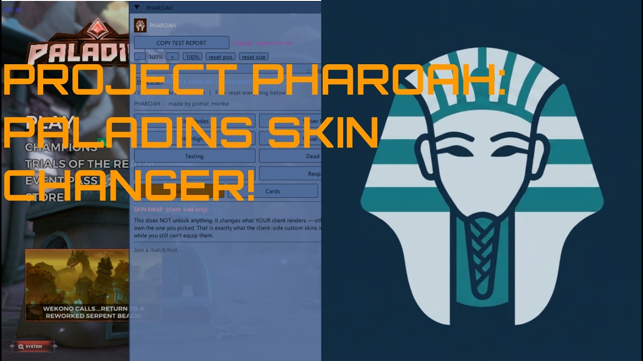 Paladins Skin hack PHAROAH project progress