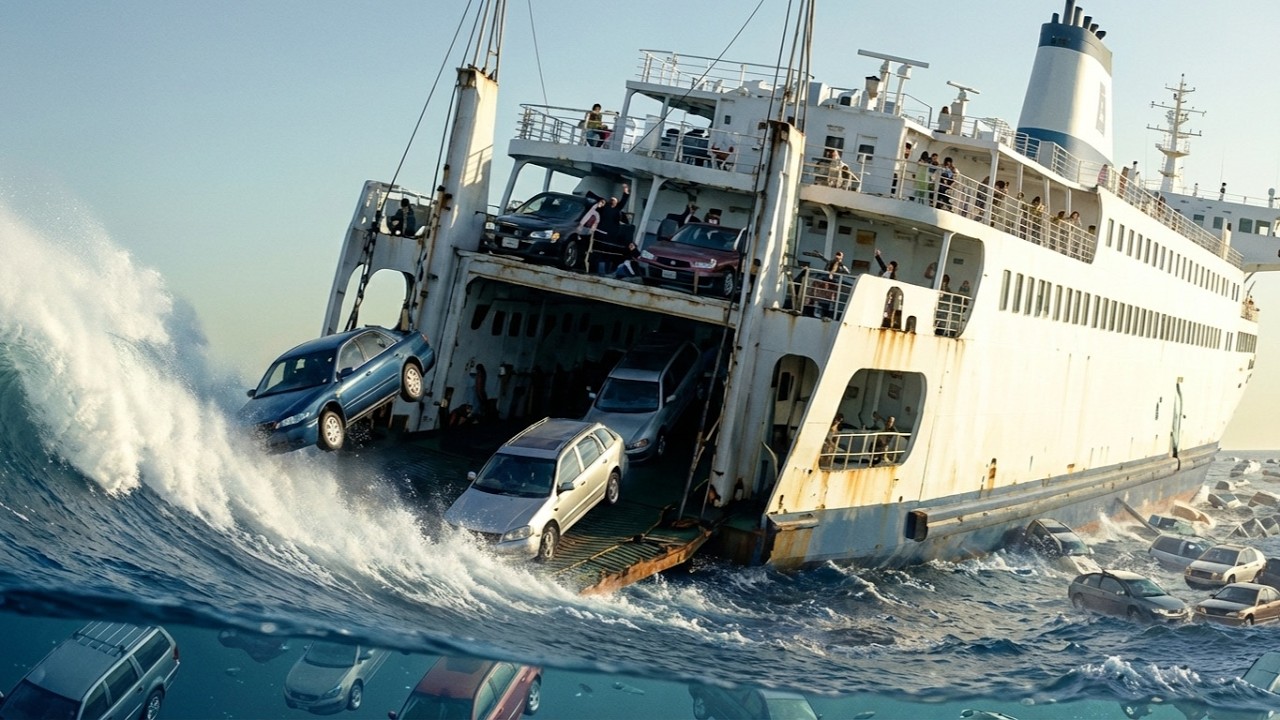 Open Sea Incident: Water Floods the Vehicle Deck During Daylight Crossing
