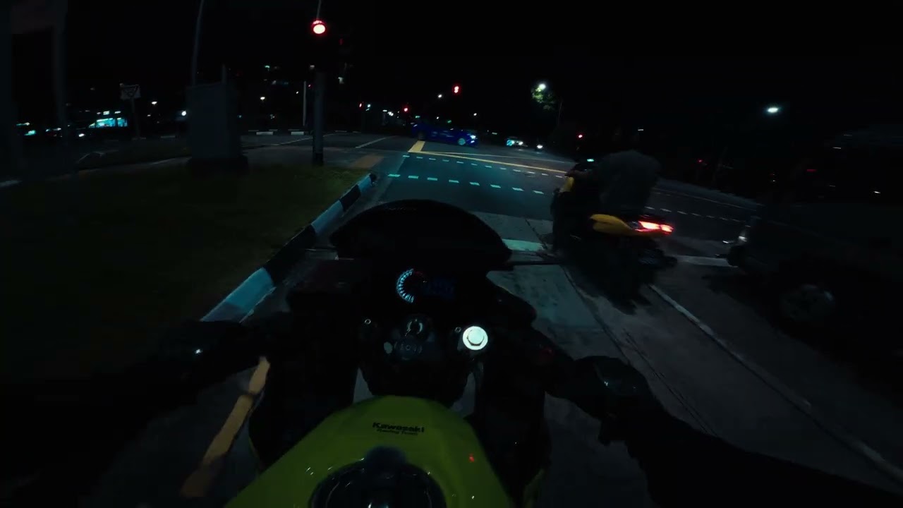[4K] 2am to the beach | Kawasaki Ninja 400 | DJI Osmo Action 5 Pro