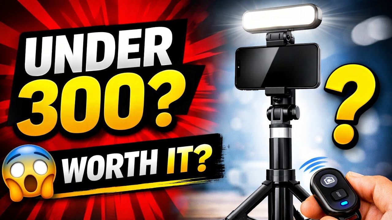 Best tripod selfie stick 📦🤩 😱 | Light + Bluetooth Remote | Honest Review 