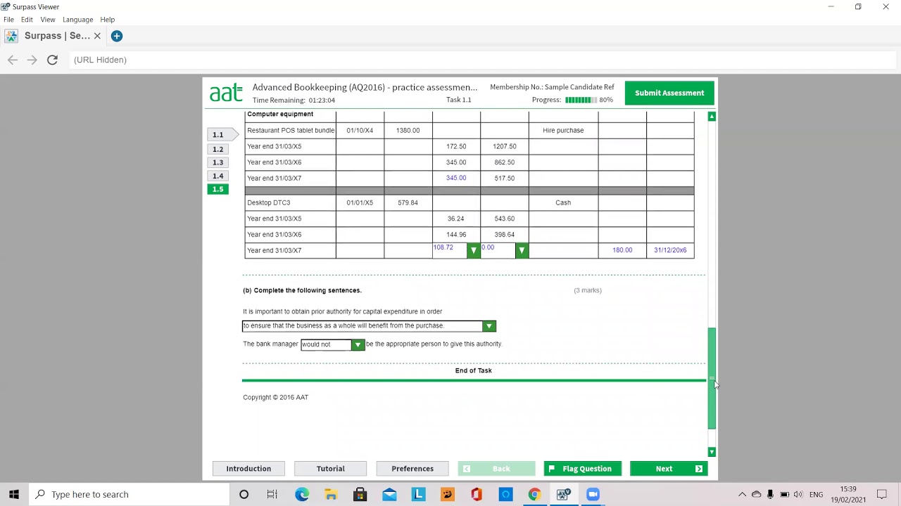 AAT Advanced Bookkeeping - sample 1