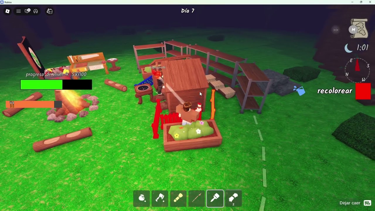 99 noches en el bosque BROCHA pintar gameplay español