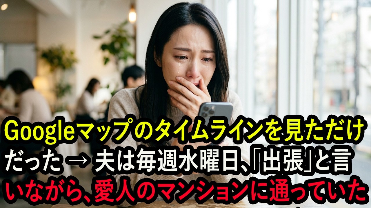 Googleマップのタイムラインを見ただけだった → 夫は毎週水曜日、「出張」と言いながら、愛人のマンションに通っていた
