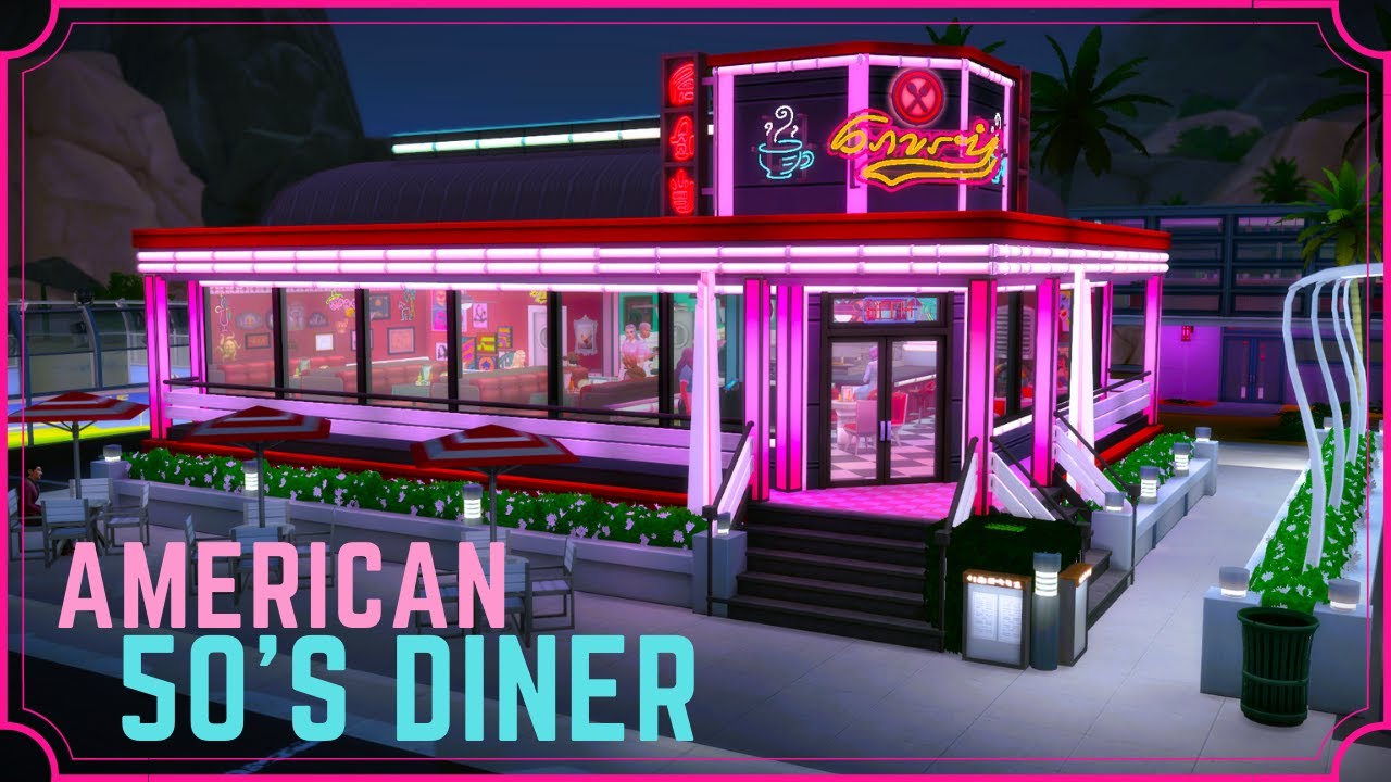50's American Diner | Sims 4 Speed Build (No CC)