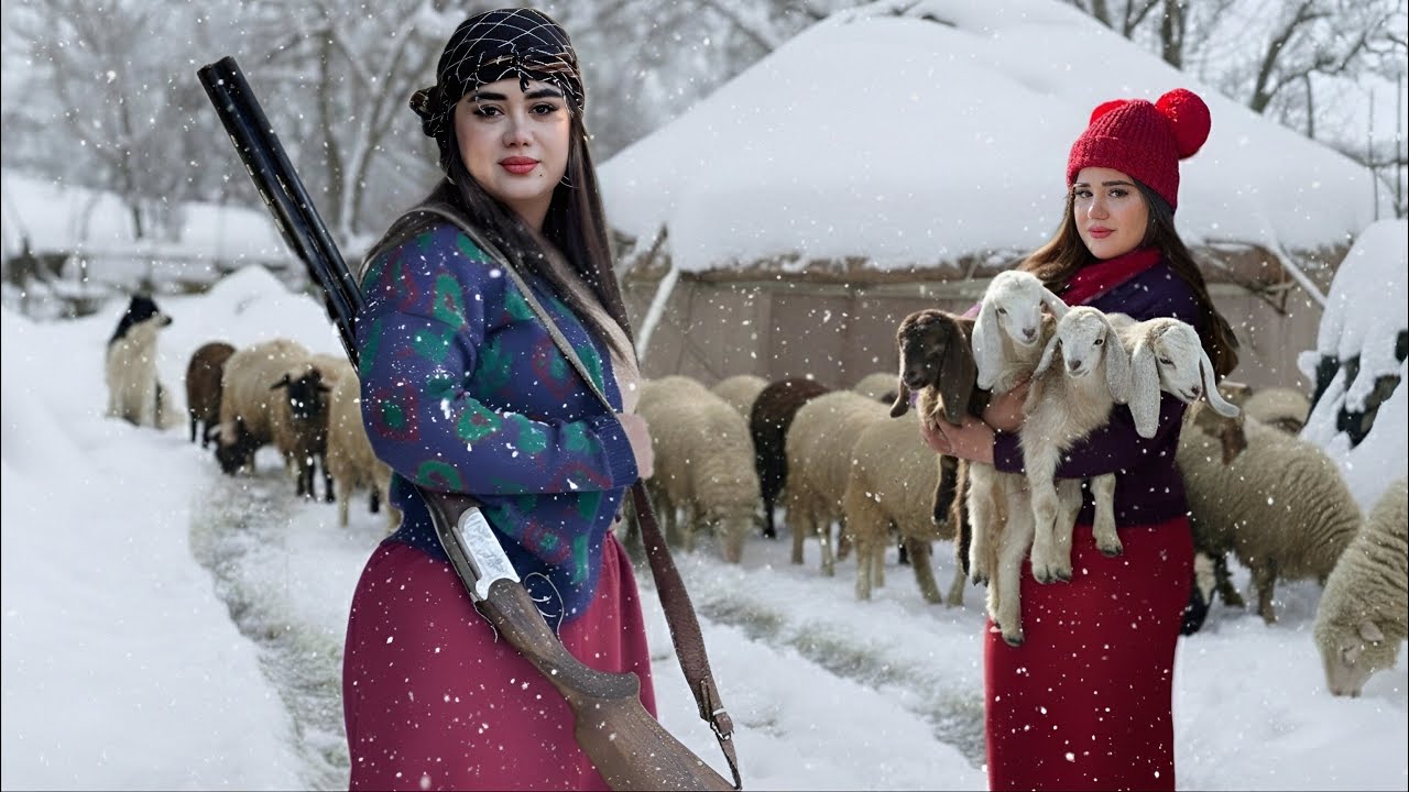 Девушки-кочевницы, оказавшиеся в ловушке метели при температуре −21°C