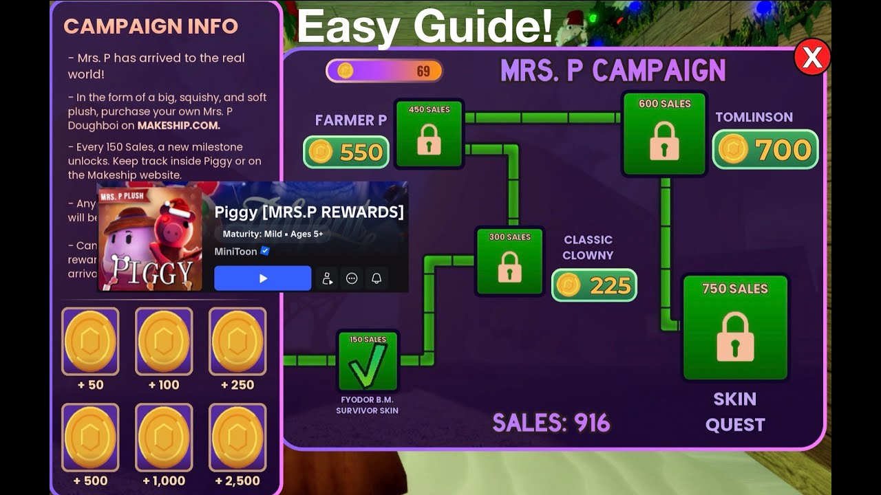 Easy Tutorial to Grind Campaign Tokens!| Roblox Piggy