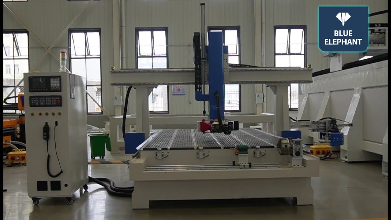 Blue Elephant 2040 ATC 4 axis machine with rotary device test video for Albanian clients