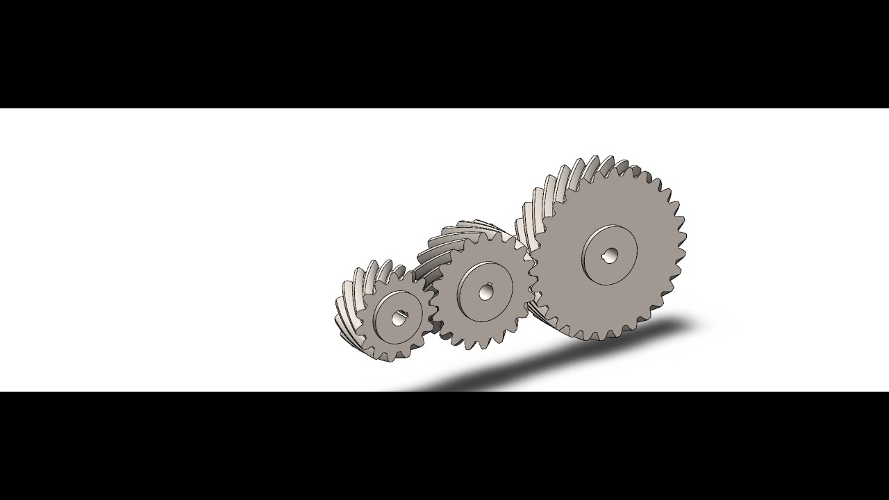 Tren de engranajes helicoidales - configuración simple - SolidWorks Educational 2020