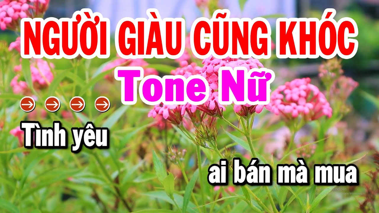 Karaoke Người Giàu Cũng Khóc Tone Nữ Nhạc Sống Mới Chuẩn Hay | Karaoke Tuyển Chọn