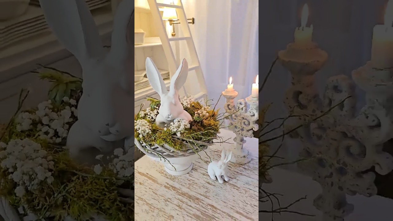 Идеи для украшения на Пасху в белом цвете 🐰🌿