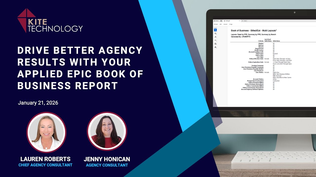 Drive Better Agency Results with Your Applied Epic Book of Business Report - Part 1