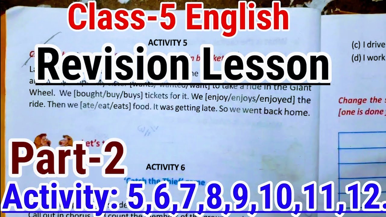 Class-5 English Revision Lesson Page no-6 to 9 || Class-v Revision Lesson with Questions Answers ||