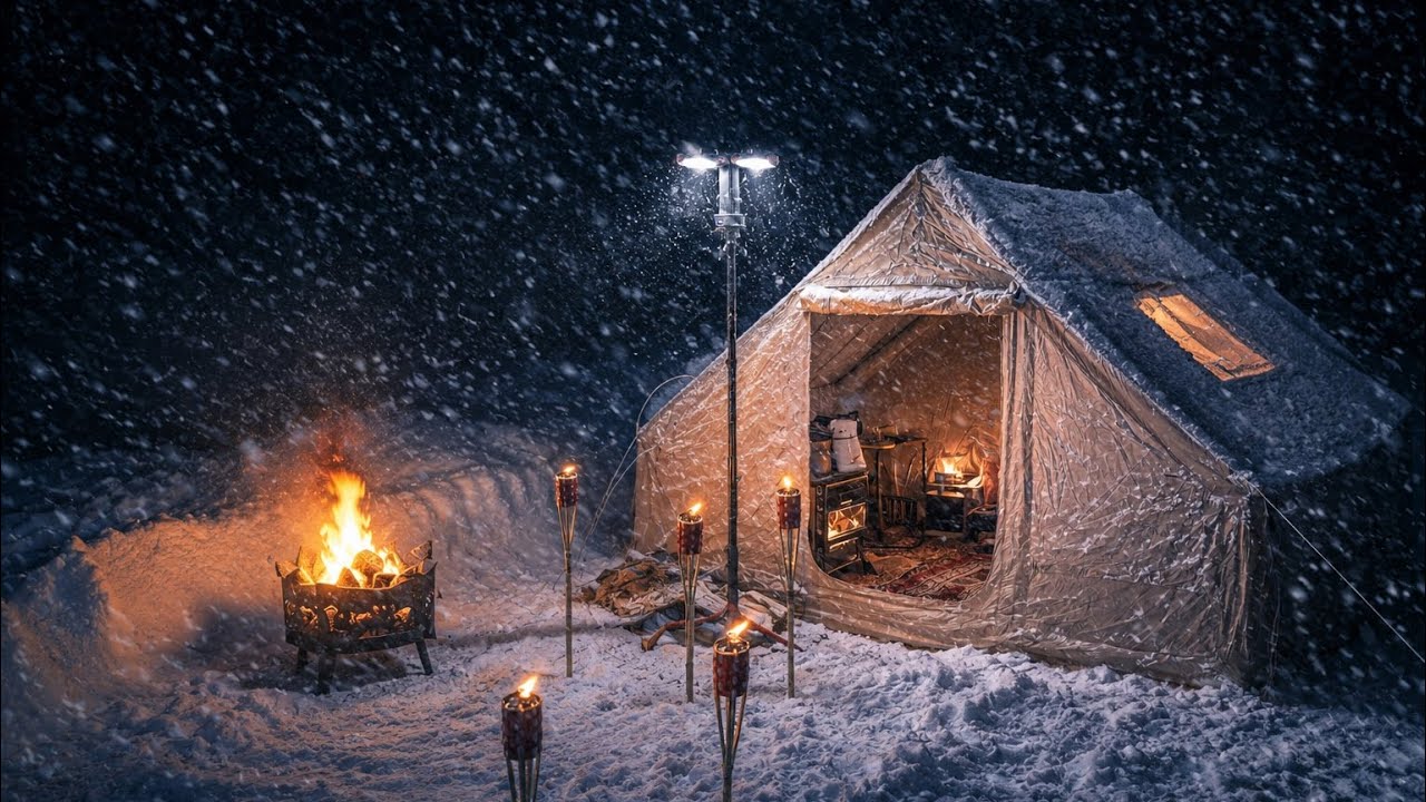 DONDURUCU SOĞUKTA ÇADIR KAMPI ⛺️ ❄️🥶 TENT CAMPING IN FREEZING COLD ❄️⛺️🥶