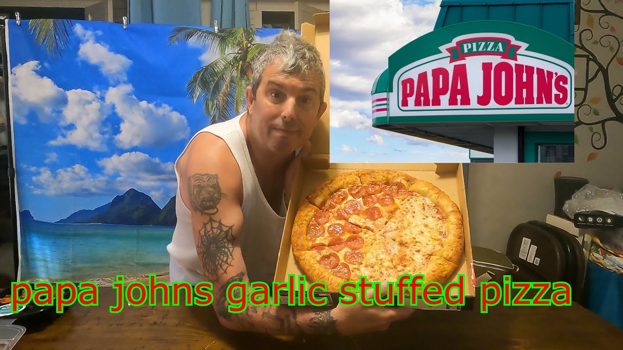 must see new papa johns garlic stuffed rust pizza review