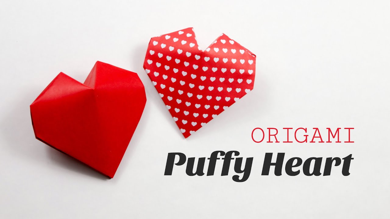 Origami Puffy Heart Instructions - 3D Paper Heart  - DIY - Paper Kawaii
