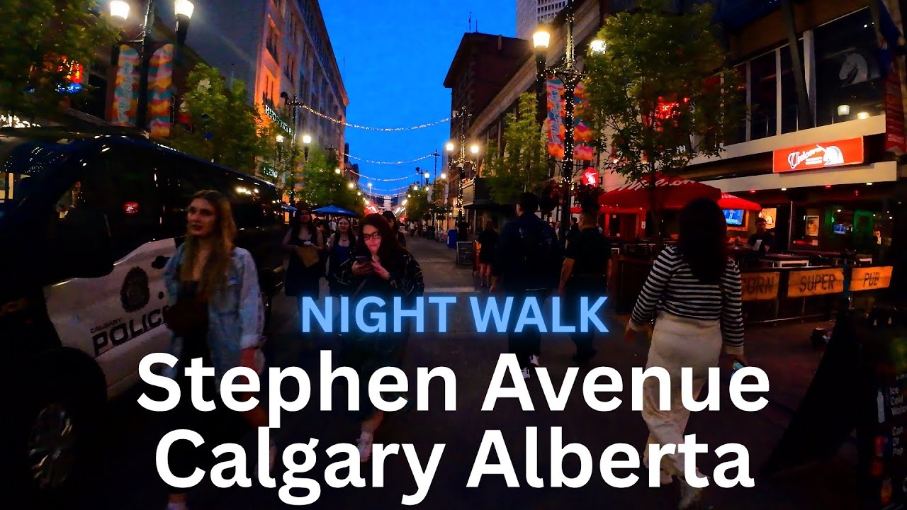 Stephen Avenue Calgary Alberta Night Walking Tour
