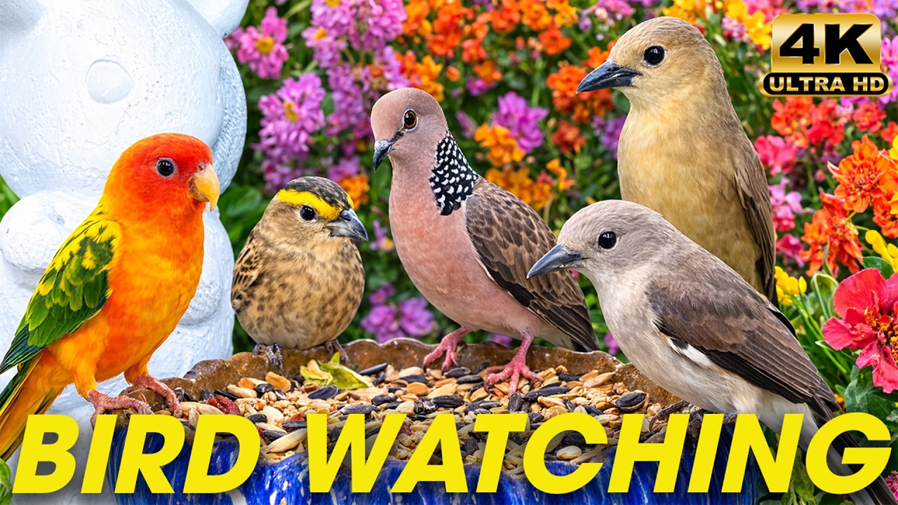 Cat TV for Cats to Watch 😺 Crazy Birds, Chipmunks and Squirrels in the Garden 🐦 Cat Games 4K HDR