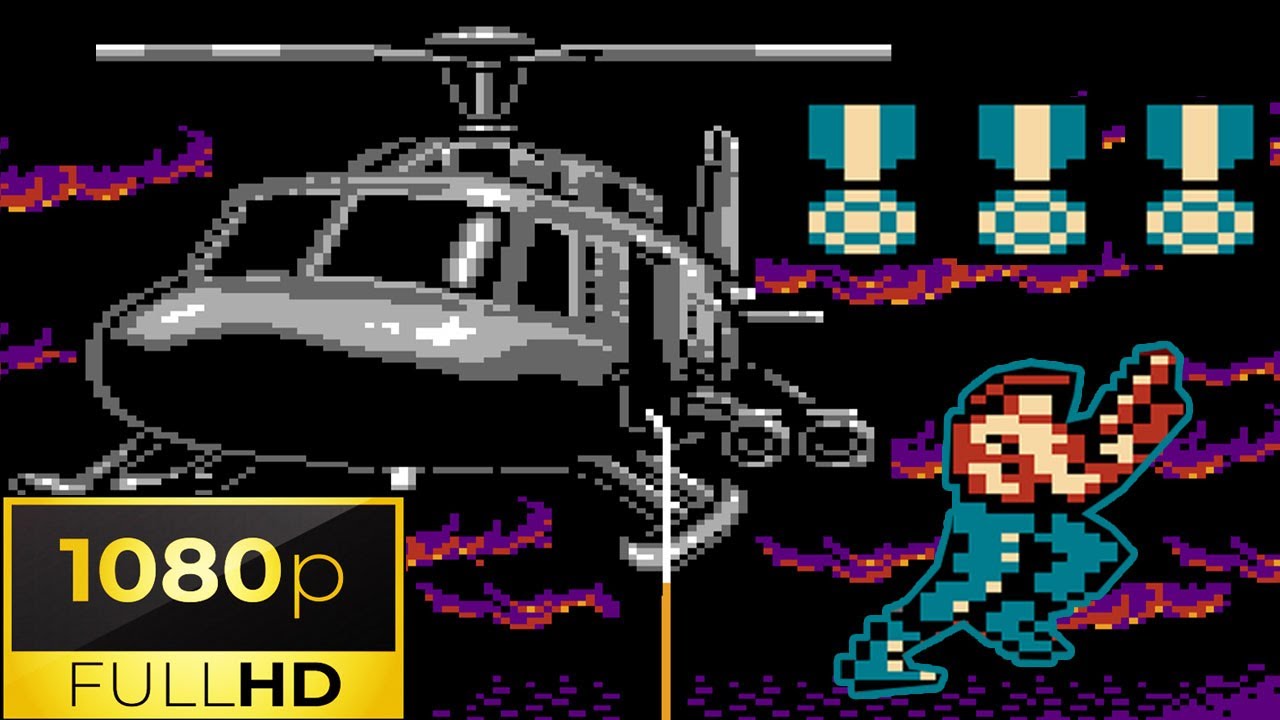 NES Super Contra (1990) Full HD 1080P Widescreen Gameplay - Full Play through