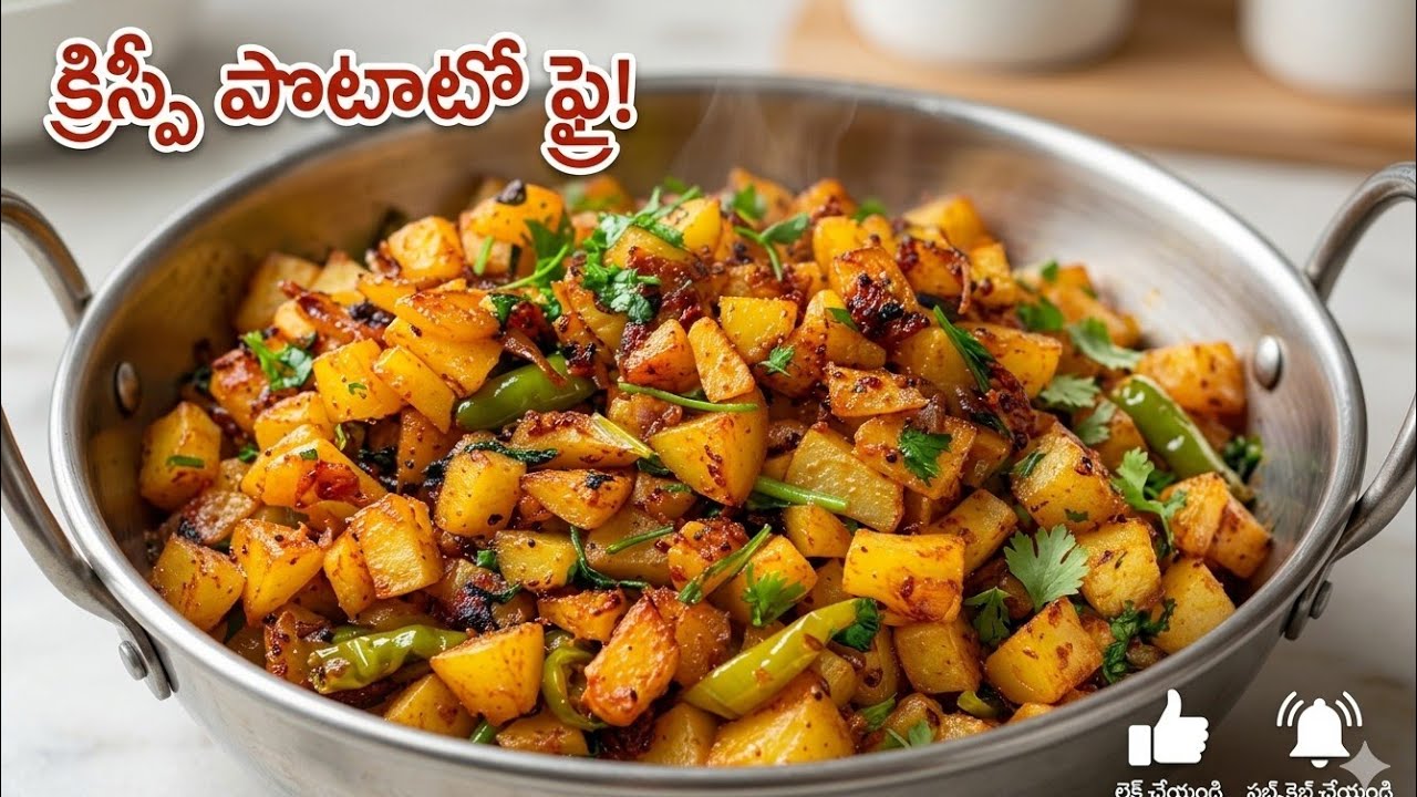 Potato fry(బంగాళదుంప ఫ్రై)చాలా తొందరగా ఎలా చేయాలో😱#food#cooking#homemade# cooking with heart#videos 