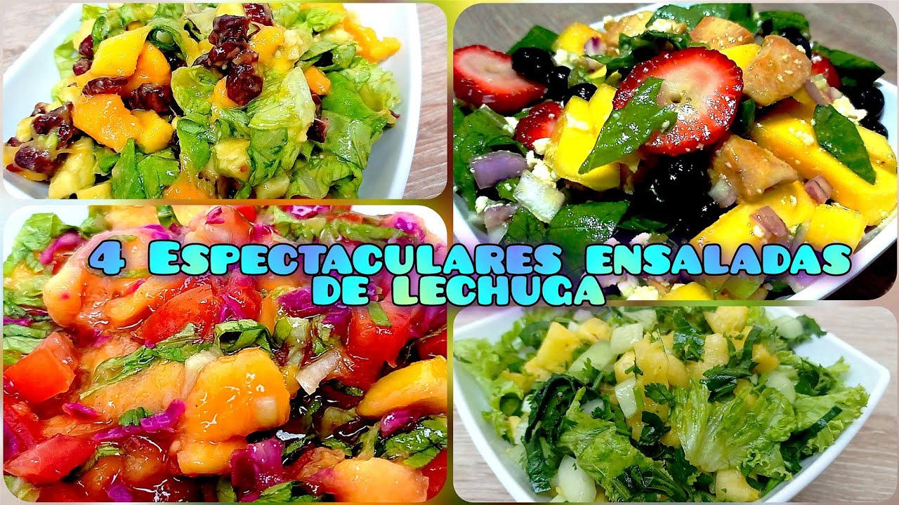 🥗 4 Espectaculares ensaladas de lechuga. 😋🤤
