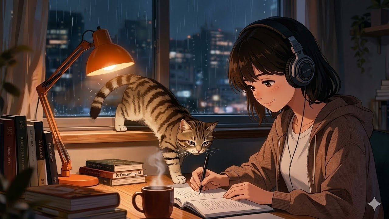 1 Hour Study Session | Stay Focused With Me / Rain sounds | No Break