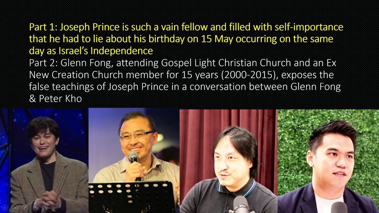 Glenn, Ex NCC 15 years exposes Joseph Prince’s false teachings