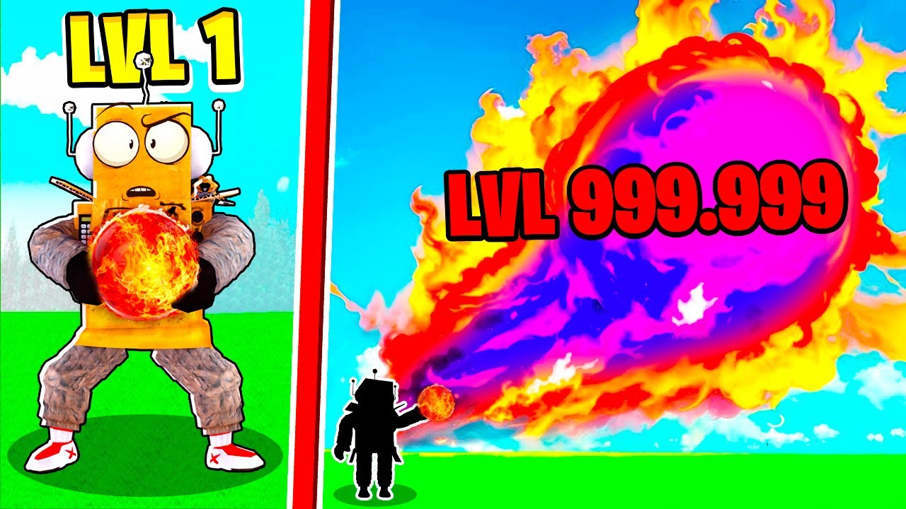 ОГНЕНЫЙ ШАР от 1 ДО 999.999 УРОВНЯ😱 САМЫЙ МОЩНЫЙ ОГНЕННЫЙ ШАР в МИРЕ ROBLOX Fireball Training