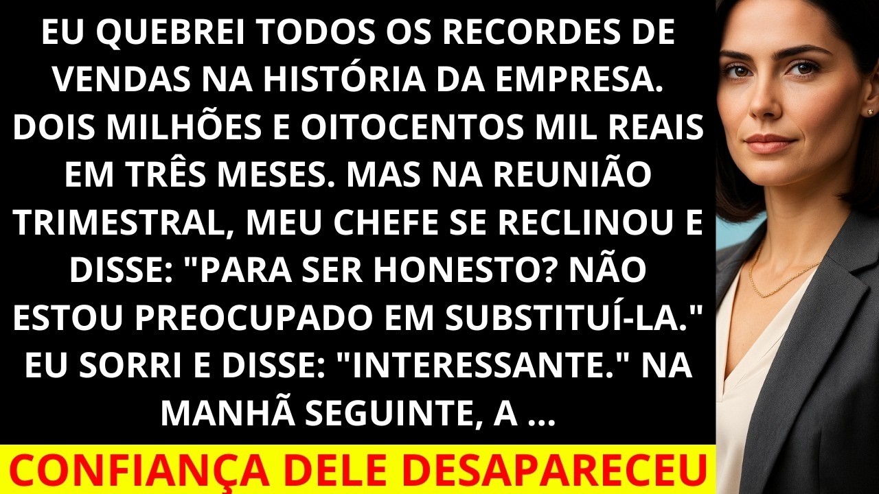 Meu chefe disse   Não estou preocupado em substituir você  depois que quebrei todos os recordes