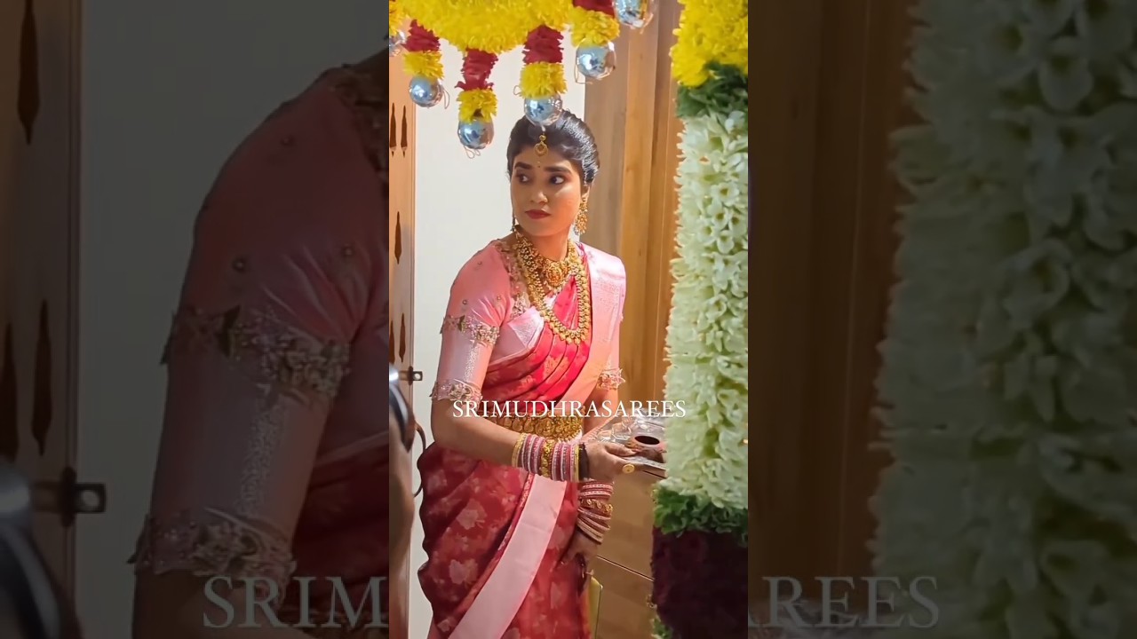 Stunning Saree look in Housewarming -- Saree by @srimudhrasarees #bridalsarees #latestsilksarees