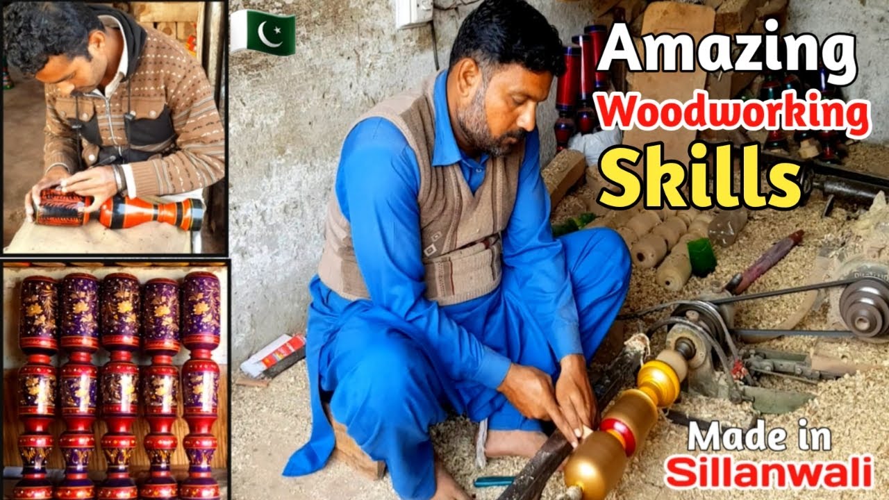 Amazing Designs Handcrafted On Wood | Wooden Charpai Leg With Colour | Made In Sillanwali