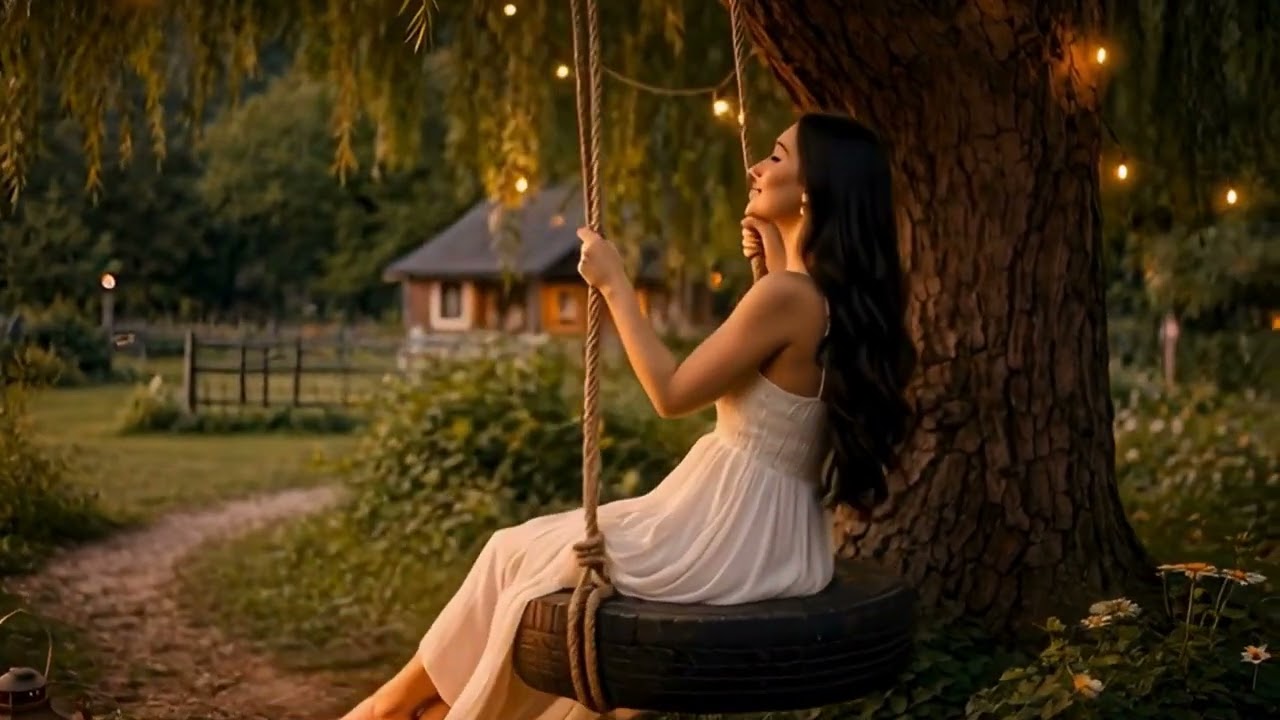 Golden Hour Willow Swing 🌿 Peaceful Cottage Core 🌿 Ambience Calm Nature Escape & Relaxation