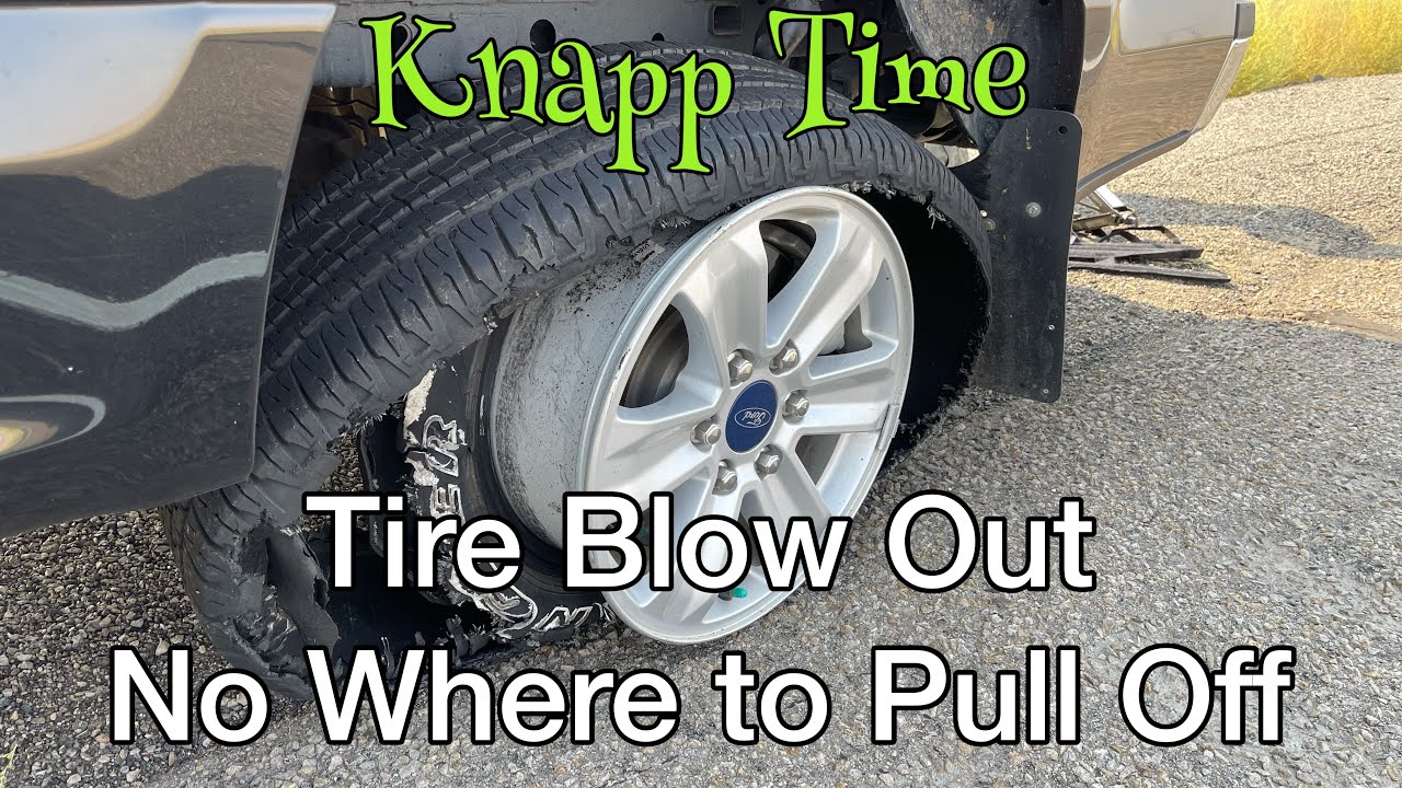 Tire Blow Out ... No Where to Pull Off - Vlog 267 Bus Life