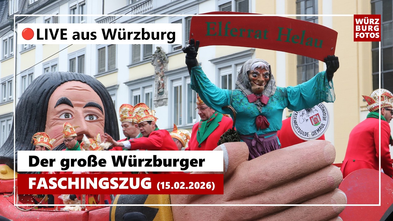 ​ 🔴 LIVE vom 70. W&uuml;rzburger Faschingszug  (15.02.2026)