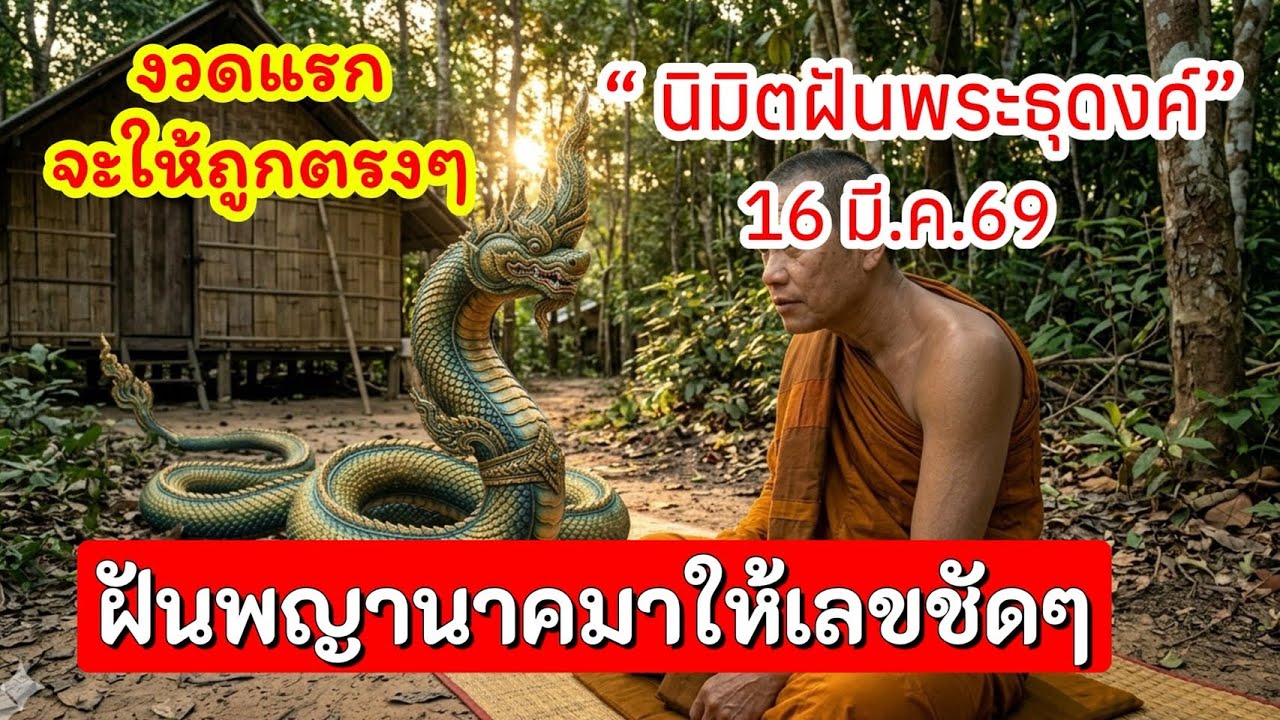 นิมิตฝันพระธุดงค์_ ฝันเห็นพญานาคมาให้เลขชัดงวดแรกแฮกหมาน 16 มีนาคม 2569 #เลขเด็ด 