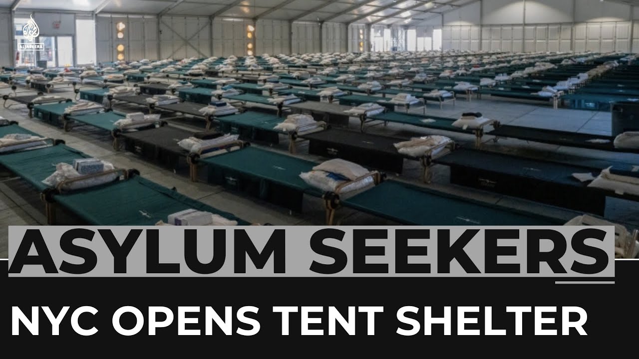 New York City opens tent shelter for bussed-in asylum seekers