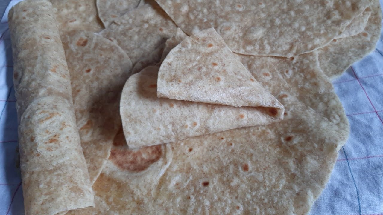 خبز التورتيلا بدقيق القمح الكامل #طاكوس#healthy tacos