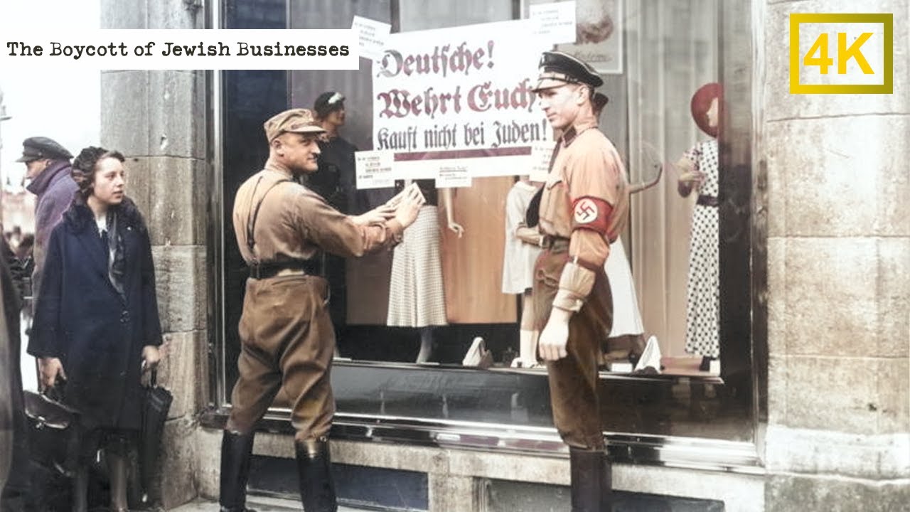 The Boycott of Jewish Businesses, 1st April 1933, Berlin | 4K 60FPS COLOR RESTORATION