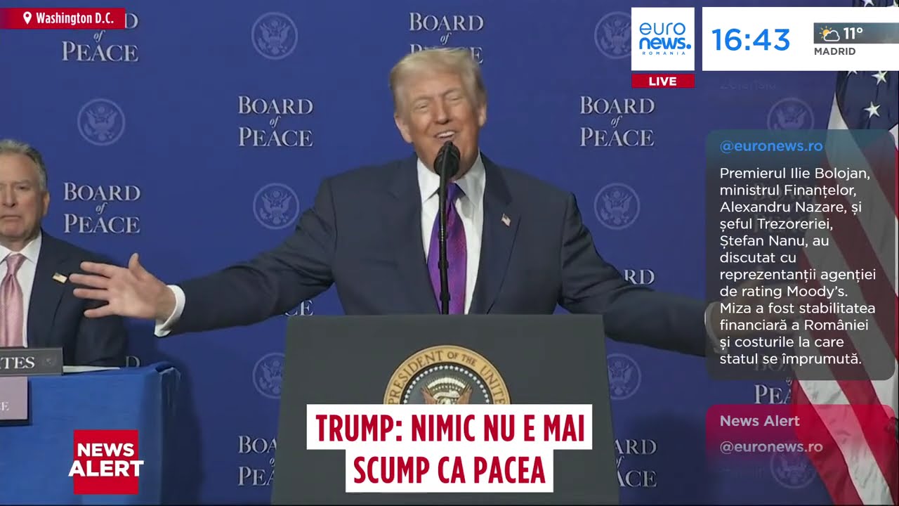 Prima reuniune a Consiliului Păcii. Donald Trump: Nimic nu e mai scump ca pacea