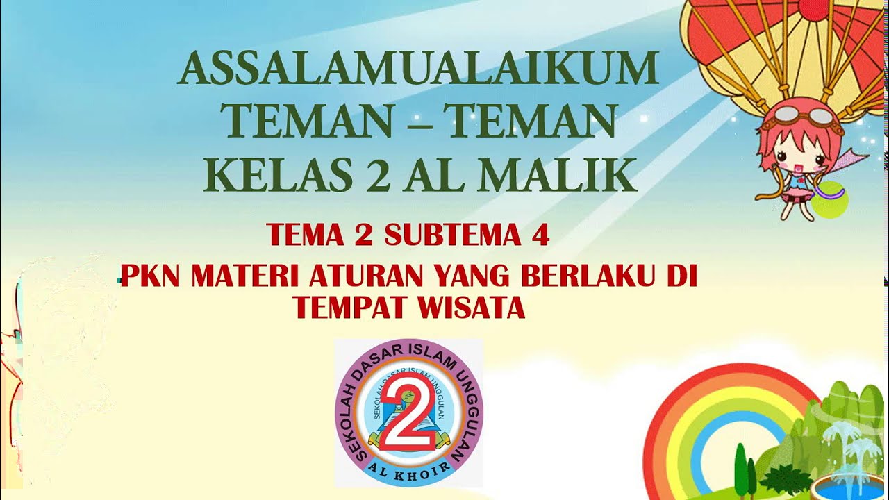 PEMBELAJARAN TEMATIK KELAS 2 PKN TEMA 2 SUBTEMA 4 ATURAN DITEMPAT WISATA