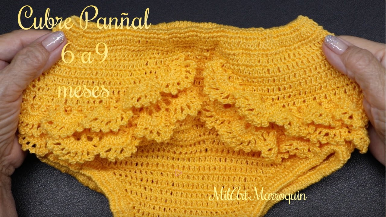 Cubre Pañal Crochet para Niña 6 a 9 meses (cc)