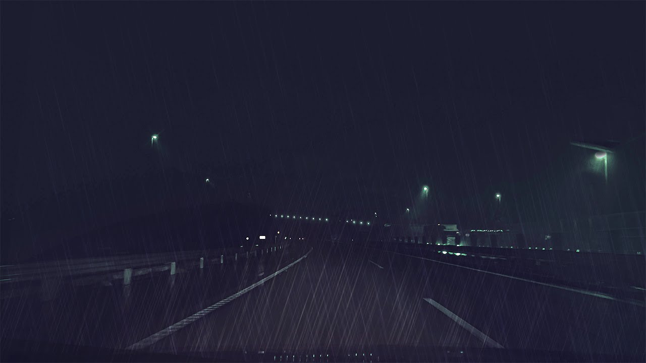 ☔️Lonely Highway Late At Night In Heavy Rain💤for Sleep😪Work💻 Study📔