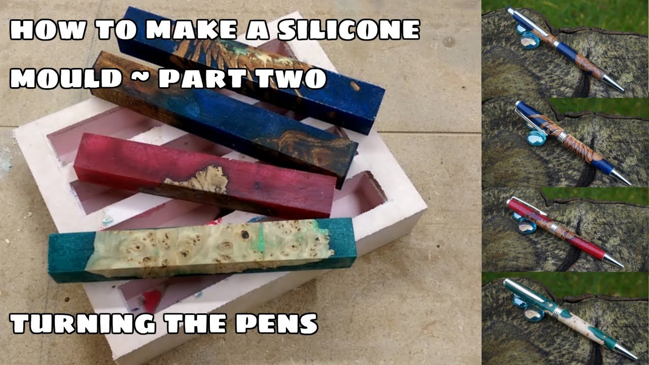 Making a silicone mould, part 2 - turning the resin pen blanks