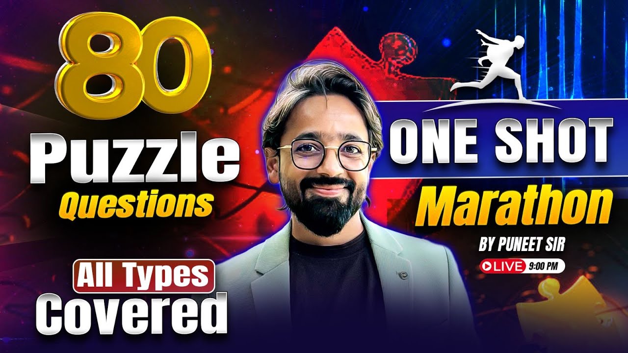 80 Puzzle Questions | RRB PO Prelims 2025 | All Types Covered | Puzzle by Puneet Sir