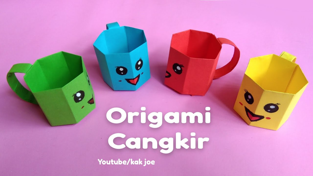 Origami Tea Cup - Cara Membuat gelas/Cangkir Dari Kertas Origami