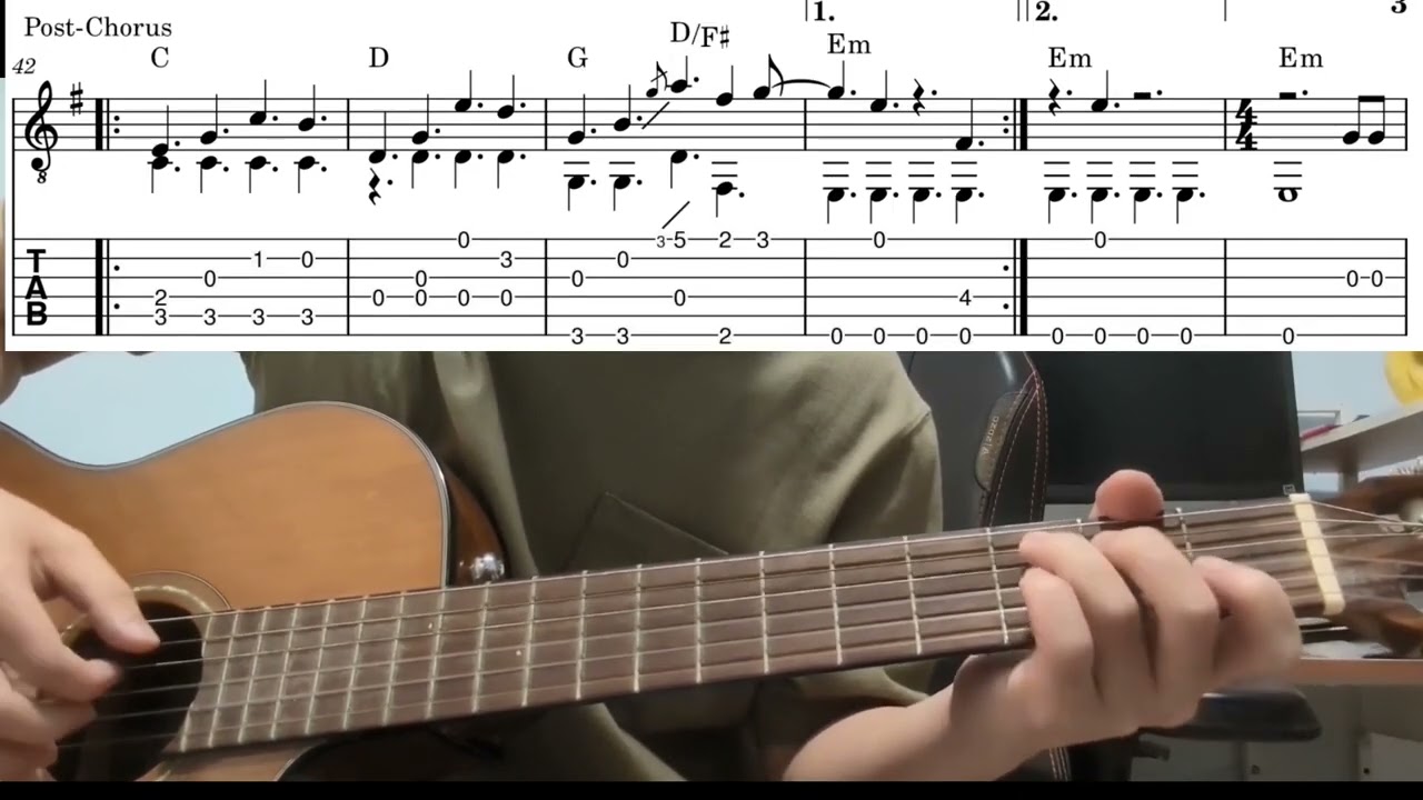 Golden (KPop Demon Hunters) - Easy Fingerstyle Guitar Playthrough Tutorial Lesson With Tabs