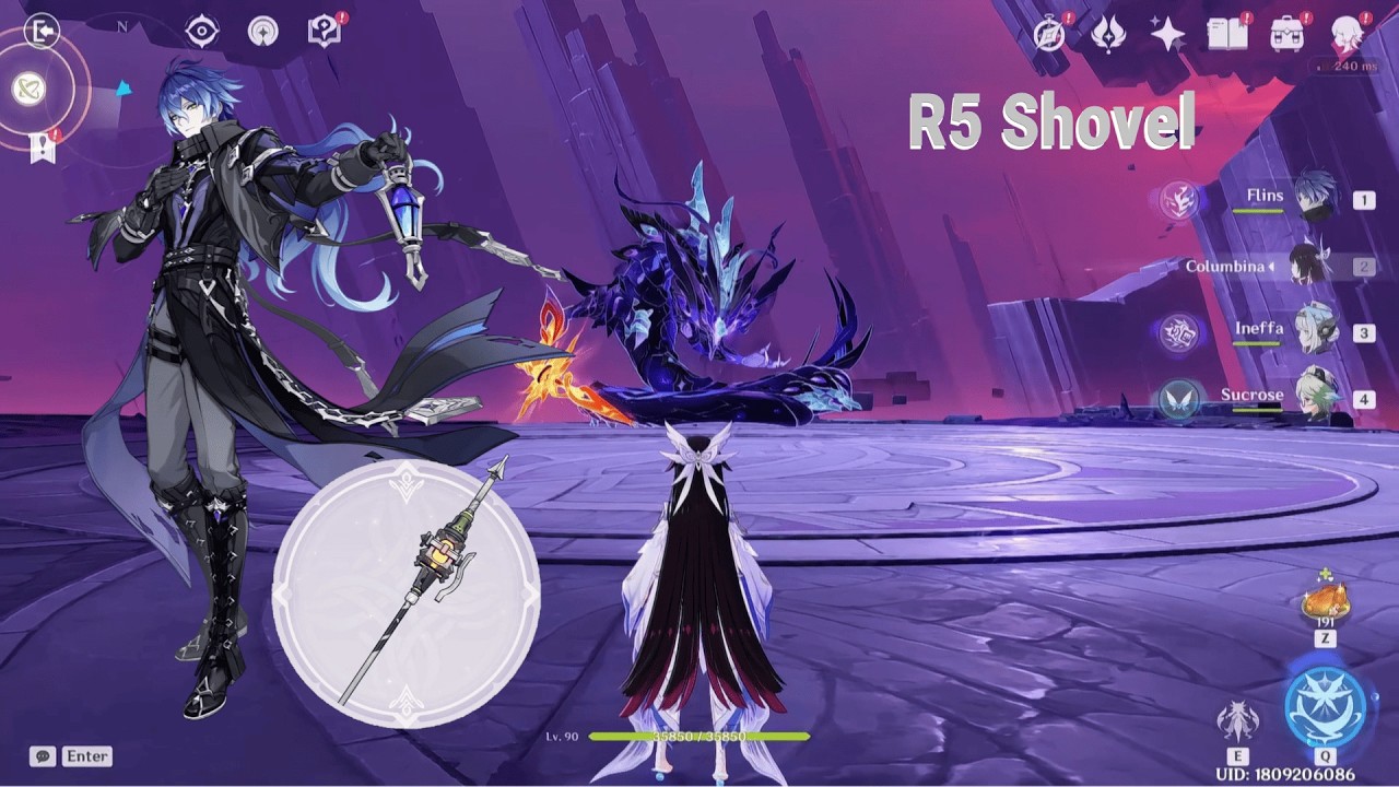 C0 Flins R5 shovel testing on Natlan Dragon