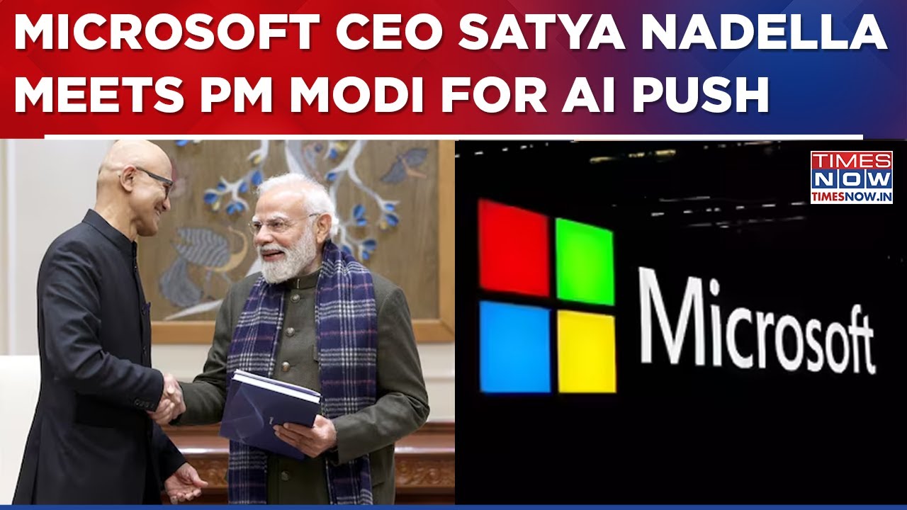 Microsoft CEO Satya Nadella & PM Modi Hold Crucial Meeting To Advance India's AI Vision & Growth