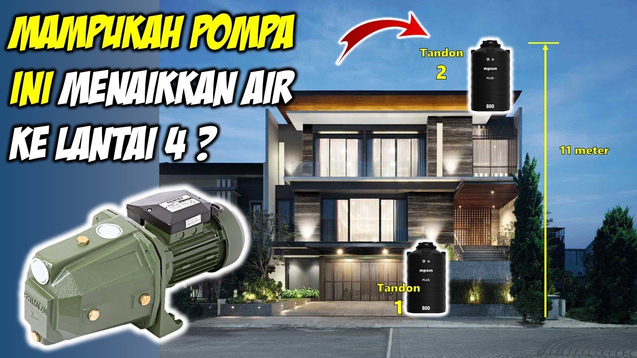 Menguji kemampuan angkat air pompa semi-jet Shimizu JET-100 BIT