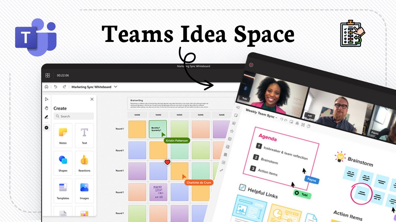 How to start a brainstorming session in Microsoft Teams whiteboard