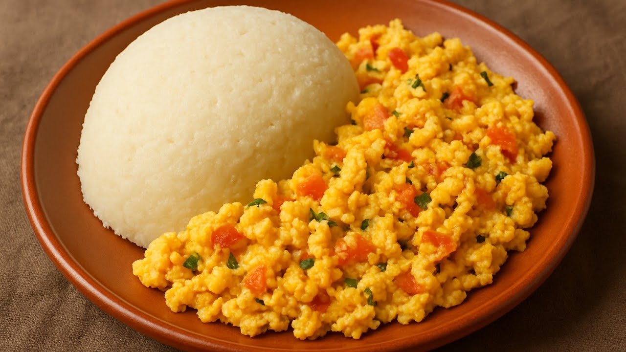 Ugali mayai | Scrambled eggs | How to cook  Eggs with ugali | How to cook eggs